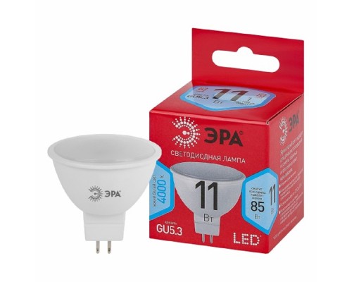 [ЭРА Светодиодные лампы] Эра Б0052441 Лампочка светодиодная RED LINE LED MR16-11W-840-GU5.3 R GU5.3 11 Вт софит нейтральный белый свет 