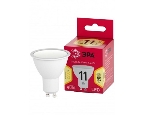 [ЭРА Светодиодные лампы] ЭРА Б0056065 Лампочка светодиодная RED LINE LED MR16-11W-827-GU10 R GU10 11 Вт софит теплый белый свет