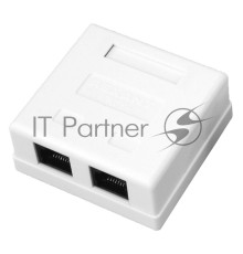 Розетка компьютерная 2-м ОП RJ45 CAT.5E бел. Rexant 03-0151