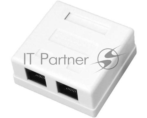 Розетка компьютерная 2-м ОП RJ45 CAT.5E бел. Rexant 03-0151