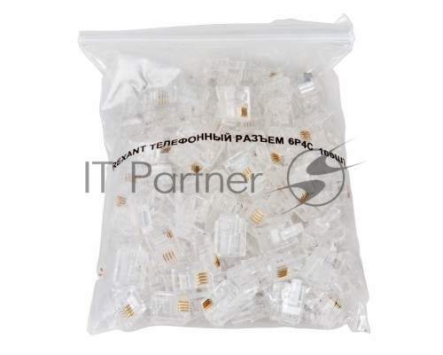 Джек телеф. 6P-4C (уп.100шт) Rexant 05-1012