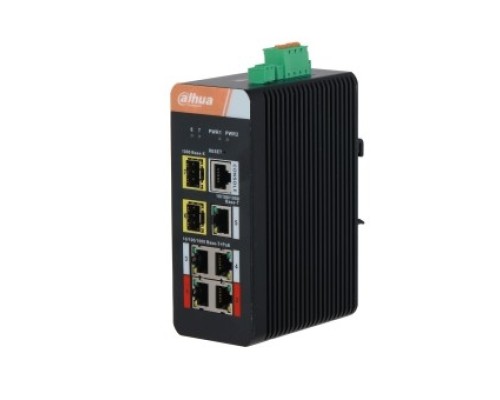 [Коммутаторы] DAHUA DH-IS4207-4GT-120 7-портовый гигабитный управляемый коммутатор с PoE, промышленное исполнение, 5xRJ45 1Gb, 2xSFP 1Gb, суммарно до 120Вт, коммутация 14 Гбит/с, MAC-таблица 8К
