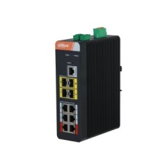 DAHUA DH-IS4410-6GT-120 10-портовый гигабитный управляемый коммутатор с PoE, промышленное исполнение, 6xRJ45 1Gb, 4xSFP 1Gb, суммарно 120Вт, коммутация 56Гбит/с, MAC-таблица 8К