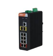 DAHUA DH-IS4210-8GT-120 10-портовый гигабитный управляемый коммутатор с PoE, промышленное исполнение, 8xRJ45 1Gb PoE, 2xSFP 1Gb uplink, суммарно 120Вт, коммутация 20 Гбит/с, MAC-таблица 8К