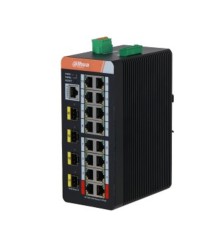 DAHUA DH-IS4420-16GT-240 20-портовый гигабитный управляемый коммутатор с PoE, промышленное исполнение, 16xRJ45 1Gb, 4xSFP 1Gb, суммарно 240Вт, коммутация 56 Гбит/с, MAC-таблица 8К