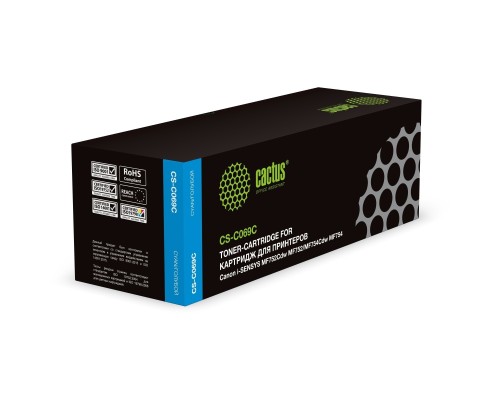 [расходные материалы] Картридж лазерный Cactus CS-C069C 069 голубой (1900стр.) для Canon i-SENSYS MF752Cdw MF752/MF754Cdw MF754