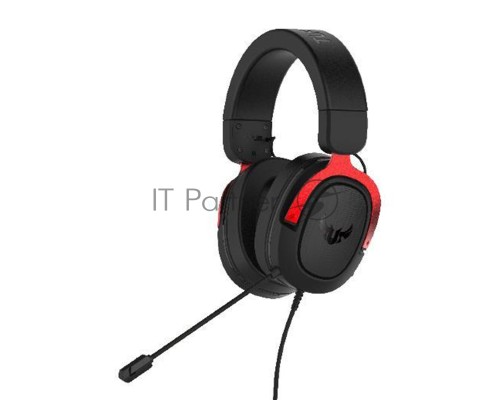 Игровые наушники ASUS TUF Gaming H3  чёрно-красные (7.1 виртуально, 50мм, неодимовые магниты, 32 Ом, 20~20000 Гц, микрофон, USB, PC, Mac, PS4, Nintendo Switch, Xbox One, 90YH02AR-B1UA00)