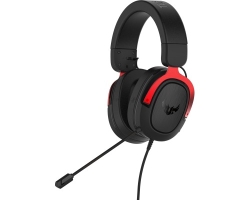 Игровые наушники ASUS TUF Gaming H3  чёрно-красные (7.1 виртуально, 50мм, неодимовые магниты, 32 Ом, 20~20000 Гц, микрофон, USB, PC, Mac, PS4, Nintendo Switch, Xbox One, 90YH02AR-B1UA00)