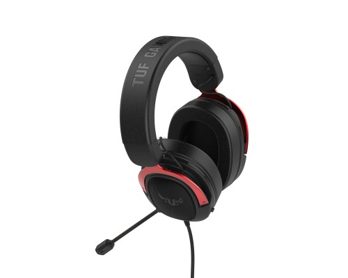 Игровые наушники ASUS TUF Gaming H3  чёрно-красные (7.1 виртуально, 50мм, неодимовые магниты, 32 Ом, 20~20000 Гц, микрофон, USB, PC, Mac, PS4, Nintendo Switch, Xbox One, 90YH02AR-B1UA00)