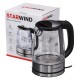 Чайник электрический Starwind SKG5210 1.7л. 2200Вт черный/серебристый (корпус: стекло)
