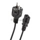 Кабель компьютер-розетка 220V EURO VDE 3G*1.0mm2 медь TELECOM TE021-CU 1,8м