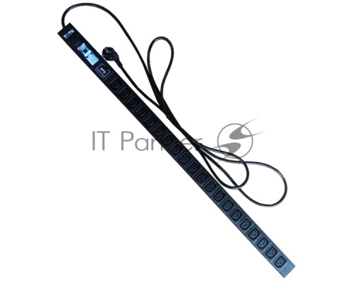 Вертикальный блок розеток, 20xC13, 250V, 16A, шнур 3 метра, вилка Schuko