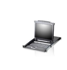 8-портовый KVM-переключатель с ЖК-дисплеем Slideaway/ATEN/ SINGLE RAIL 8P PS/2-USB LCDKVMP 17INCH