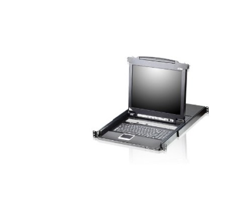 [Переключатель] 8-портовый KVM-переключатель с ЖК-дисплеем Slideaway/ATEN/ SINGLE RAIL 8P PS/2-USB LCDKVMP 17INCH