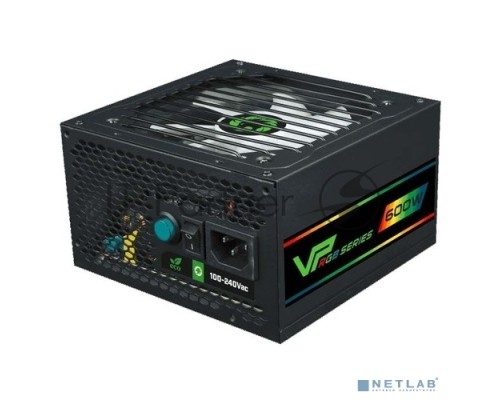 Блок питания GameMax VP-600-RGB 80+ ATX 600W, Ultra quiet