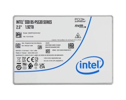 [накопитель] Intel SSD D5-P5530 Series (1.92TB, 2.5in PCIe 4.0 x4, TLC) SSDPF2KX019XZN1