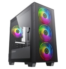 Gamemax Aero Mini mATX case, black, w/o PSU, w/1xUSB3.0+1xUSB2.0, w/3x12cm ARGB front fans GMX-12-Rainbow-D), w/1x12cm ARGB rear fan (GMX-12-Rainbow-D)