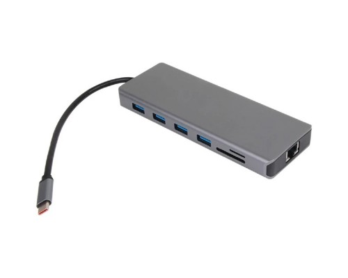 [кабели] VCOM CU4706 Концентратор TypeC/(2*HDMI+DP)4K*60Hz 3*USB3.0 TC USB2.0 RJ45 SD TF PD audio TC адаптер