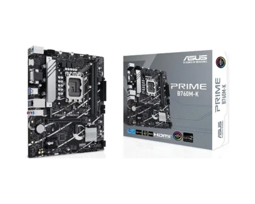 [Материнская плата] ASUS PRIME B760M-K (Socket 1700, mATX, 2xDDR5(96GB), VGA/HDMI 2.1, 1xPCIe 4.0x16/2xPCIe 4.0, 1xLAN (2.5GbE), 4xSATA 6Gb/s, 2xM.2, 4xUSB 3.2, 2xUSB 2.0, 1xPS/2)