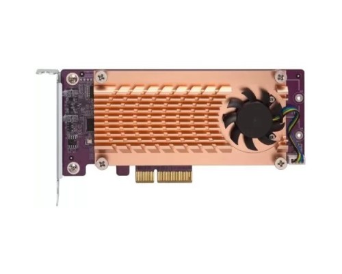 [Дисковый массив] Плата расширения/ QNAP QM2-2S-220A Dual M.2 22110/2280 SATA SSD expansion card (PCIe Gen2 x2), Low-profile bracket pre-loaded, Low-profile flat and Full-height are bundled (shorter version to support 