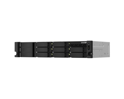 [Дисковый массив] Сетевое хранилище без дисков/ SMB QNAP TS-873AeU-RP-4G NAS 8 HDD trays, 2x 2.5 GbE. 64-bit 4-core AMD V1500B 2,2 GHz, 4 GB. RAM (1*4 GB) up to 32GB (2*16 GB), 2 x M2 2280 (PCIe Gen3 x 1), 2xPSU W/o ra