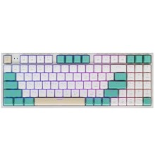 Redragon Беспроводная клавиатура Veigar BT/2.4G/пров.,RGB,бело-голубой [71476]