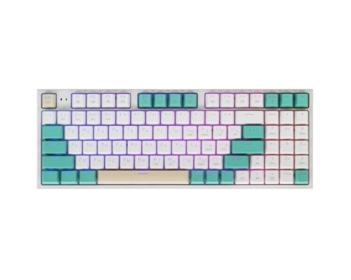 [Клавиатура] Redragon Беспроводная клавиатура Veigar BT/2.4G/пров.,RGB,бело-голубой [71476]