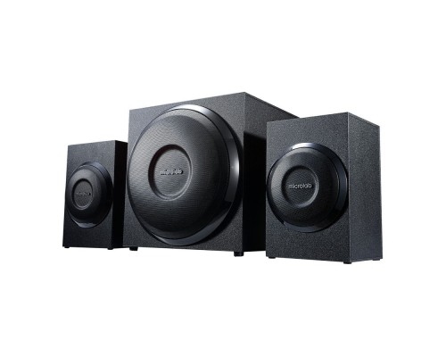 [Колонки] MICROLAB M-110 черный {10 Вт RMS, Распределение мощности 2,5 Вт х 2 +5 W, Нелинейные искажения 0,5% 1 В 1 кГц, Частотный диапазон 40-20 кГц, Соотношение сигнал/шум 70 дБ, Разделение каналов 40 дБ}