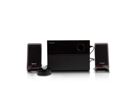 [Колонки] MICROLAB M-200BT черный {12 Вт x 2 + 16 Вт среднеквадратичное значение, Гармонические искажения: < 0,3% 1 Вт на 1 кГц, Частотная характеристика: 35 Гц - 20 кГц, Отношение сигнал/шум: > 80 дБ, Разделен