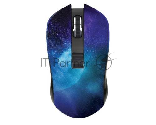 Мышь беспроводная Qumo Office M27 Universe синий, 1600 dpi, радиоканал, USB, кнопки - 4