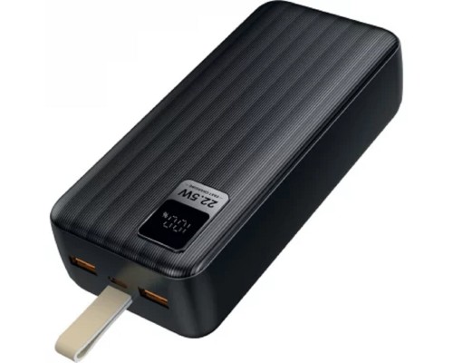 [Аксессуар] Perfeo Powerbank WATERFALL 30000 mAh/LED дисплей/PD + QC 3.0/Type-C/2 USB/Выход: 5A, max 22.5W/Black (PF_D0174)