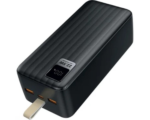 [Аксессуар] Perfeo Powerbank WATERFALL 40000 mAh/LED дисплей/PD + QC 3.0/Type-C/2 USB/Выход: 5A, max 22.5W/Black (PF_D0182)