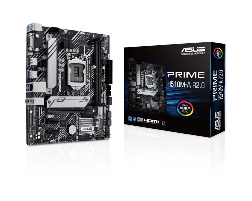 [Материнская плата] ASUS PRIME H510M-A R2.0 (Socket 1200, mATX, 2xDDR4(64GB), VGA/HDMI/DP, 1xPCIe 4.0x16/2xPCIe 3.0, 1xLAN, 4xSATA 6Gb/s, 1xM.2, 4xUSB 3.2, 2xUSB 2.0, 2xPS/2)