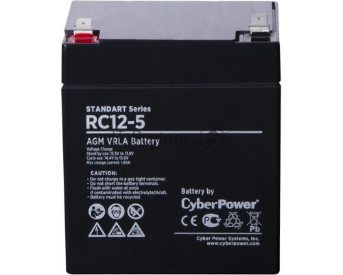 Батарея SS CyberPower RC 12-5 / 12 В 5 Ач Battery CyberPower Standart series RC 12-5 / 12V 5 Ah Батарея SS CyberPower RC 12-5 / 12 В 5 Ач Battery CyberPower Standart series RC 12-5 / 12V 5 Ah