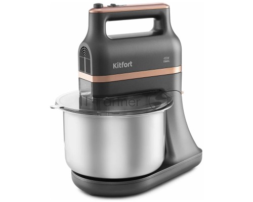 Миксер Kitfort КТ-1369 Мощность: 400 Вт.Ёмкость чаши: 3,5 л.Материал чаши: нерж.сталь.