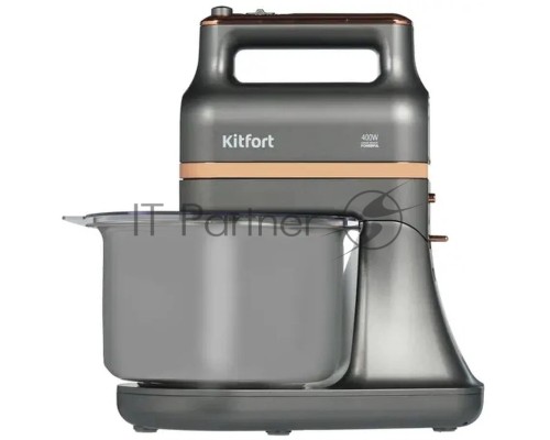 Миксер Kitfort КТ-1369 Мощность: 400 Вт.Ёмкость чаши: 3,5 л.Материал чаши: нерж.сталь.