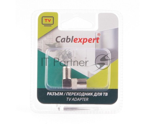 Переходник Cablexpert APL-FTVF-02, F (мама) / TV (мама), 90 градусов, блистер Переходник Cablexpert APL-FTVF-02, F (мама) / TV (мама), 90 градусов, блистер