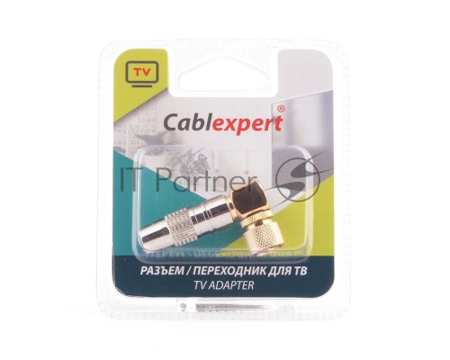 Разьем Cablexpert SPL6-05, F (папа), позолоченный, латунь OD8.5, 90 градусов, блистер Разьем Cablexpert SPL6-05, F (папа), позолоченный, латунь OD8.5, 90 градусов, блистер