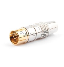Разьем Cablexpert TVPL-06, TV (мама) позолоченный, латунь OD8.5, блистер