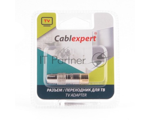 Разьем Cablexpert TVPL-06, TV (мама) позолоченный, латунь OD8.5, блистер