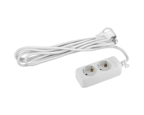 [ЭРА Удлинители бытовые, Сетевые фильтры] ЭРА Б0038574 Удлинитель электрический UX-2e-5m с заземлением 2 розетки 5м ПВС 3x0,75мм2 10А