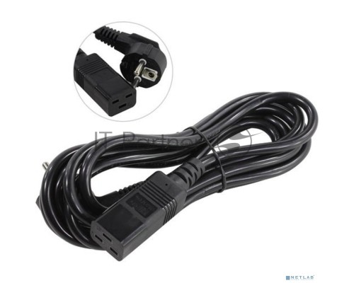 Кабель питания ExeGate Power PC19-3P (Евровилка Schuko->С19) VDE-250V-3*1.5-CU, черный, 16А, 3м
