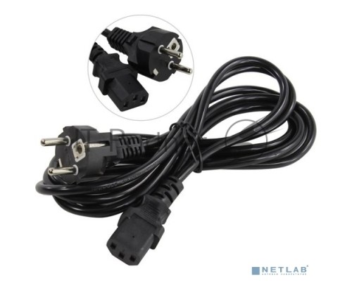 Кабель питания ExeGate Special PC-3S (Евровилка Schuko->С13) 3*0.5, CCA, черный, 3м