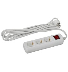 ЭРА Б0057740 Удлинитель электрический UX-3es-1,5m с заземлением с выключателем 3 розетки 1,5 м ПВС 3x0,75мм2 10А 