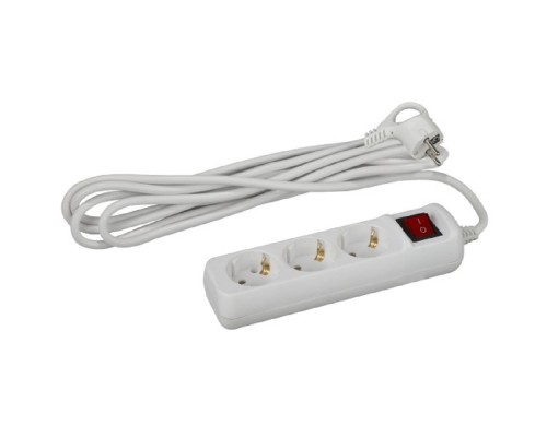 [ЭРА Удлинители бытовые, Сетевые фильтры] ЭРА Б0057740 Удлинитель электрический UX-3es-1,5m с заземлением с выключателем 3 розетки 1,5 м ПВС 3x0,75мм2 10А 