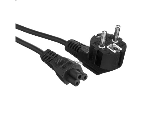 Кабель питания ноутбуков ExeGate Special PC5-1,8S (Евровилка Schuko->С5) 3*0.75mm2, ССА, черный, 1.8м.