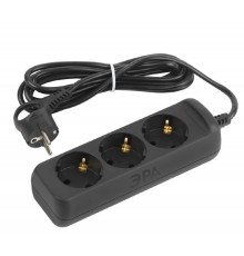 ЭРА Б0057722 Удлинитель электрический UX-3e-3m-B с заземлением 3 розетки 3м ПВС 3x0,75мм2 10А черный 