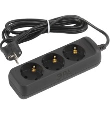 ЭРА Б0057723 Удлинитель электрический UX-3e-5m-B с заземлением 3 розетки 5м ПВС 3x0,75мм2 10А черный