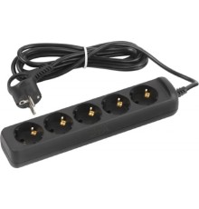 ЭРА Б0057725 Удлинитель электрический UX-5e-3m-B с заземлением 5 розеток 3 м ПВС 3х0,75мм2 10А черный
