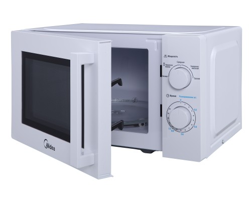 Микроволновая печь Midea MM720CY6-W белый, 20 л, 700 Вт, переключатели - поворотный механизм